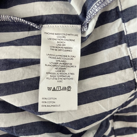 Anthropologie The Darcey‎ Popover Swing Top blue and white stripe pattern XS - Picture 7 of 8